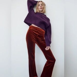 Brown Velvet flare Zara pants
